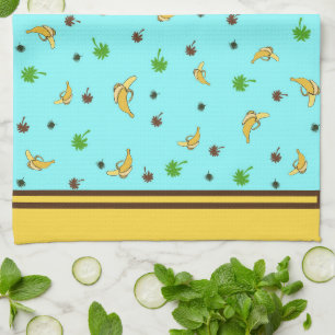 Bananas and palms kitchen towel