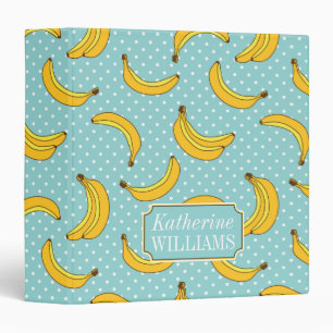 Bananas And Polk Dots Add Your Name Binder