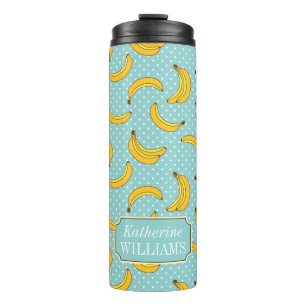 Bananas And Polk Dots Add Your Name Thermal Tumbler