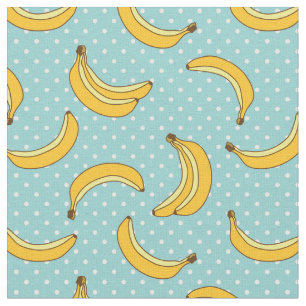 Bananas And Polk Dots Fabric