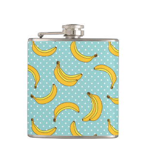 Bananas And Polk Dots Hip Flask