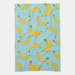 Bananas And Polk Dots Kitchen Towel