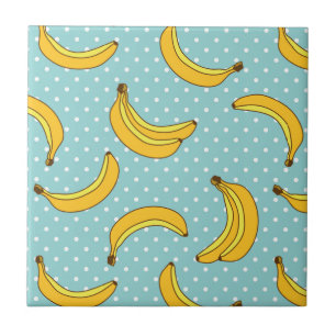 Bananas And Polk Dots Tile