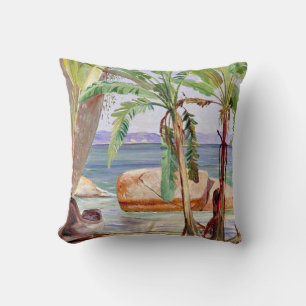 Bananas and Rocks at Paqueta, Brazil, Throw Pillow