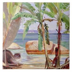 Bananas and Rocks at Paqueta, Brazil, Tile