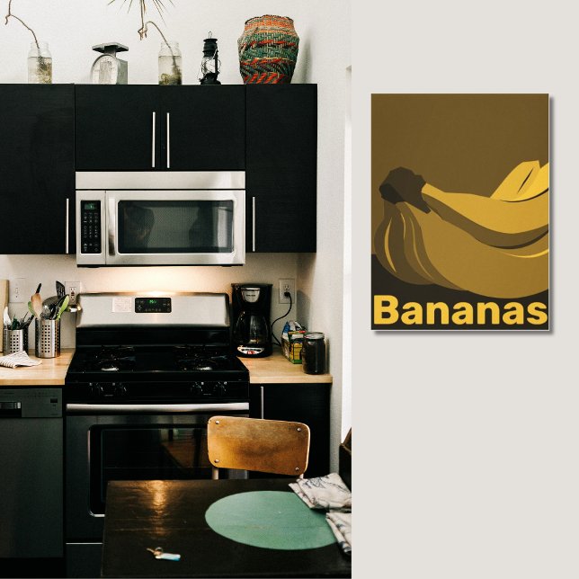 Bananas At Dusk, Black Kitchen Wall Decor (Bananas At Dusk, Black Kitchen Wall Decor)