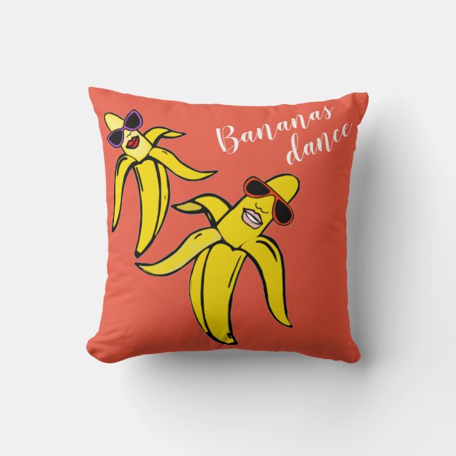 Bananas dance throw pillow (Front)