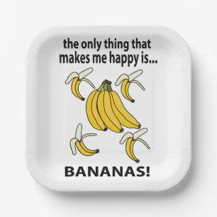 Bananas Fruit Funny Bananas Party Paper Plate
