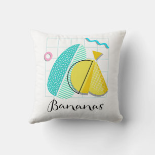 Bananas Memphis Throw Pillow