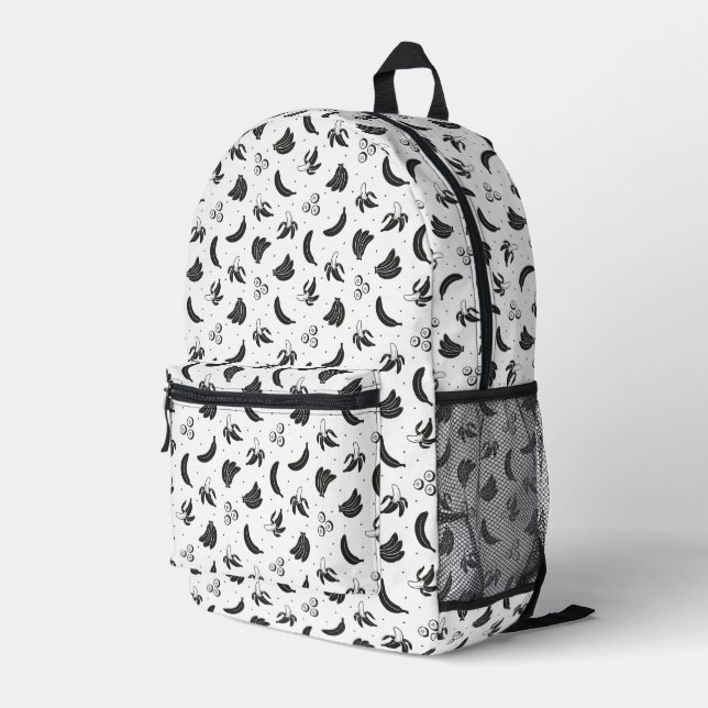 Bananas Printed Backpack (Back Corner Right)