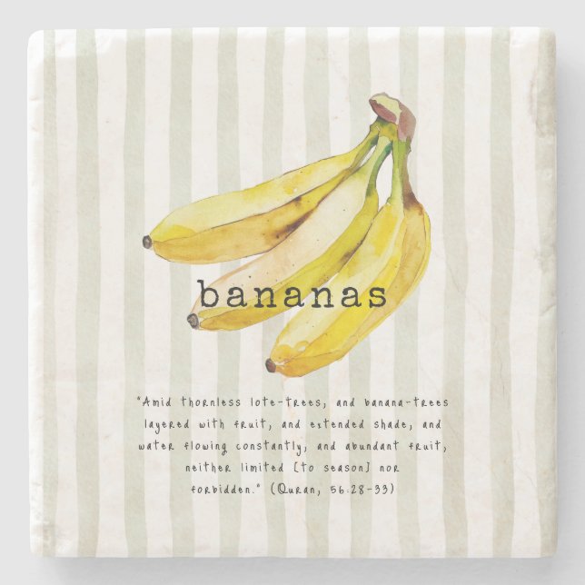 Bananas Quran Verse Stone Coaster (Front)
