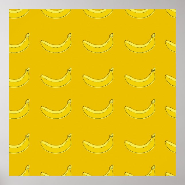 bananas, Seamless pattern with bananas, food backg Poster (Front)