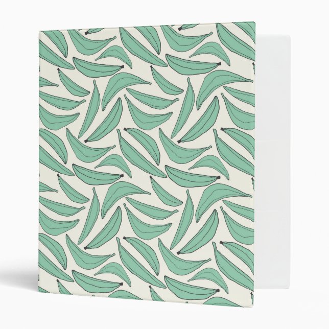 Bananas Three Ring Binder in Green (Front/Inside)