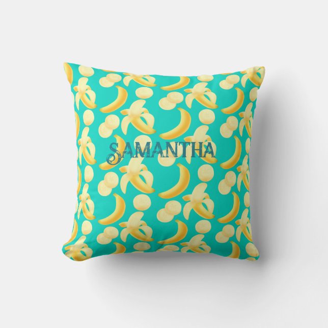 Bananas Throw Pillow (Front)