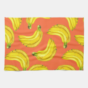 Bananas watercolor kitchen towel