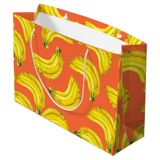 Bananas watercolor large gift bag (Back Angled)