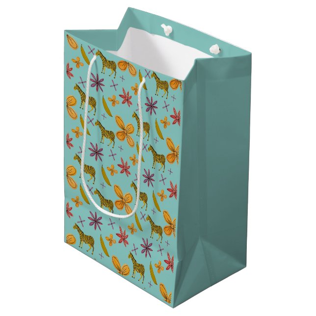 Bananas & Zebras   Medium Gift Bag (Front Angled)