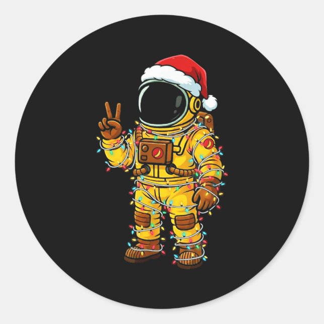 Bananaut Space Explorer - Christmas Astronaut Ligh Classic Round Sticker (Front)