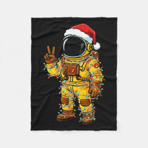 Bananaut Space Explorer - Christmas Astronaut Ligh Fleece Blanket