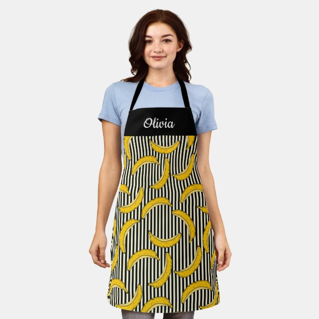 Banane à main mignonne, tablier texte personnalisé (Porté)
