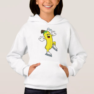 Banane au patinage sur glace avec patins sur glace