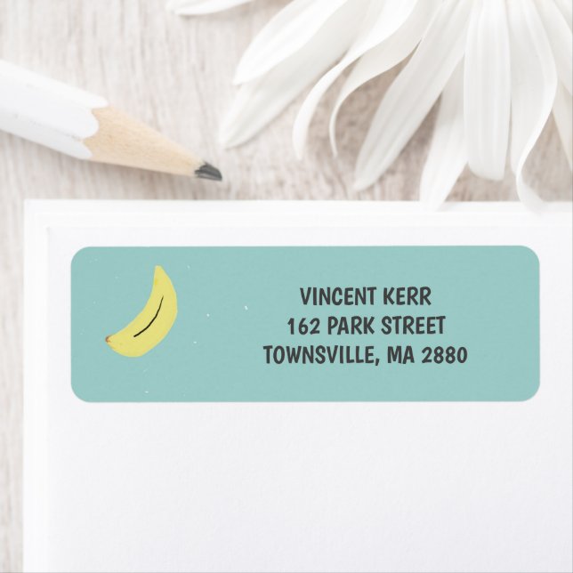 Banane jaune tirant bleu motif (En situation)