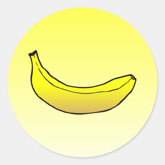 Banane - Sticker rond classique (Devant)