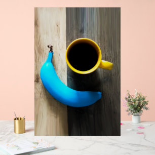 Banane Turquoise et pâte à café jaune - Pop Art