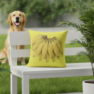 Bananes Coussin Extérieur Jaune 40x40 cm
