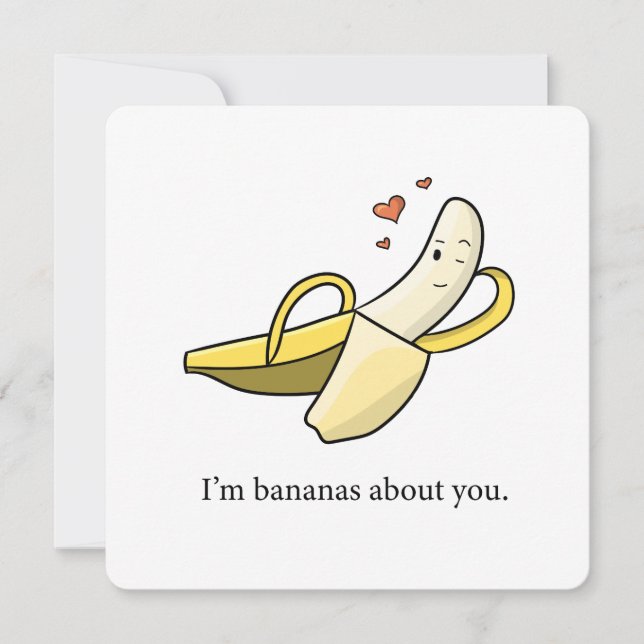 'Bananes sur vous' valentines jour / carte d'amour (Devant)