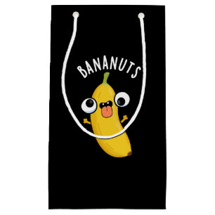 Bananuts Funny Crazy Banana Fruit Pun Dark BG Small Gift Bag