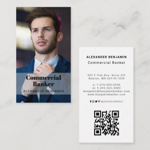 Bancaire commercial Photo QR Code Carte de visite