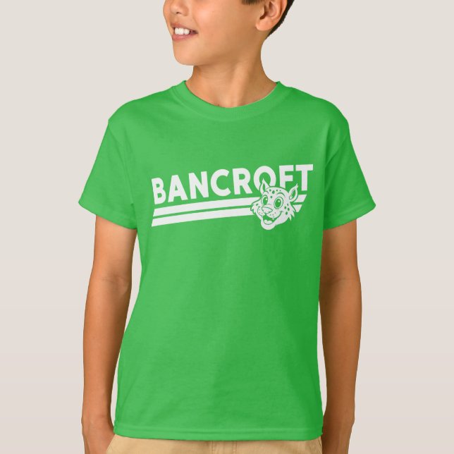 Bancroft Bobcat Profile Bright Green T-Shirt (Front)