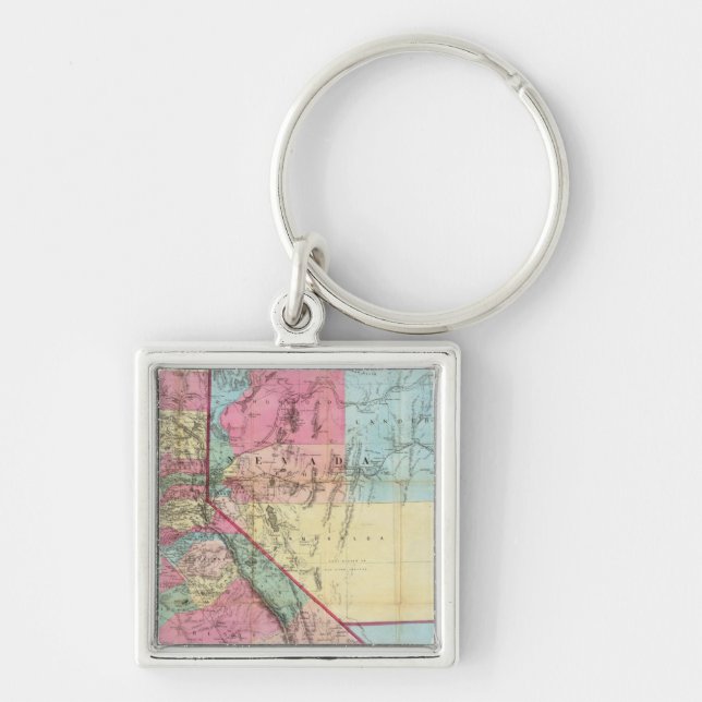 Bancroft's Map Of California, Nevada Keychain (Front)