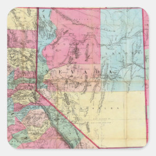 Bancroft's Map Of California, Nevada Square Sticker