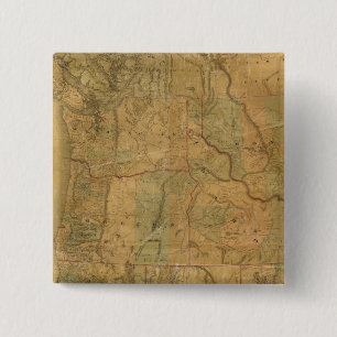 Bancroft's Map Of The Pacific States 2 Inch Square Button