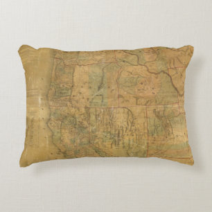 Bancroft's Map Of The Pacific States Accent Pillow