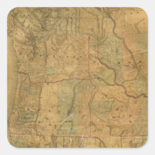 Bancroft's Map Of The Pacific States Square Sticker