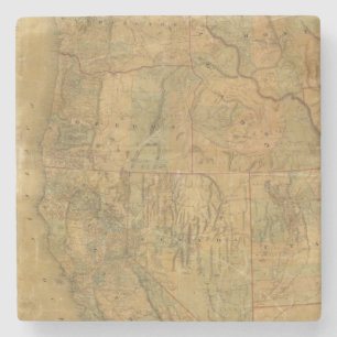 Bancroft's Map Of The Pacific States Stone Coaster