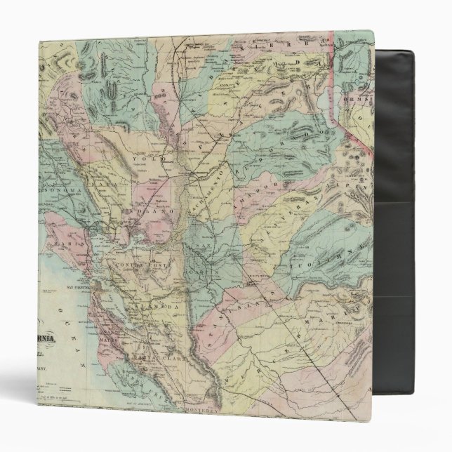 Bancroft's New Map Of Central California Binder (Front/Inside)