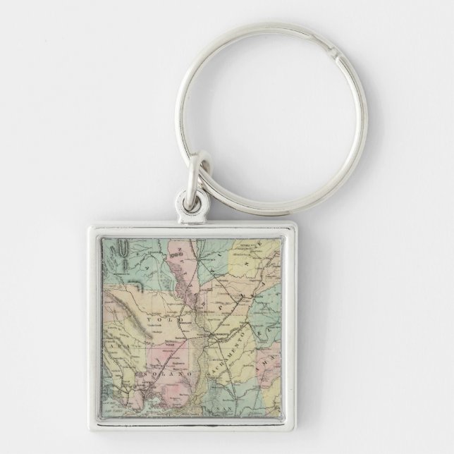 Bancroft's New Map Of Central California Keychain (Front)