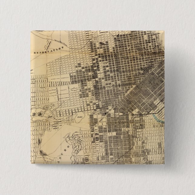 Bancroft's official Guide Map of San Francisco 2 Inch Square Button (Front)