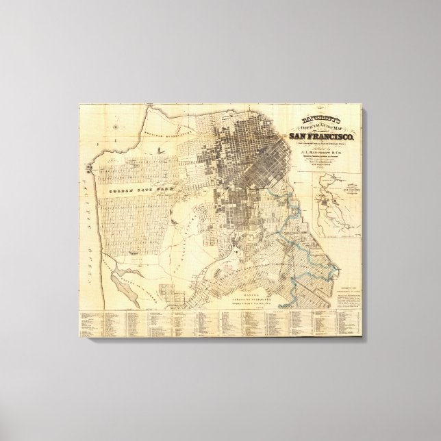 Bancroft's official Guide Map of San Francisco Canvas Print (Front)