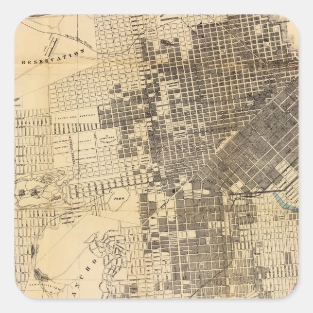 Bancroft's official Guide Map of San Francisco Square Sticker (Front)