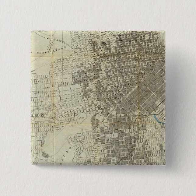 Bancroft's Official San Francisco City Map 2 Inch Square Button (Front)