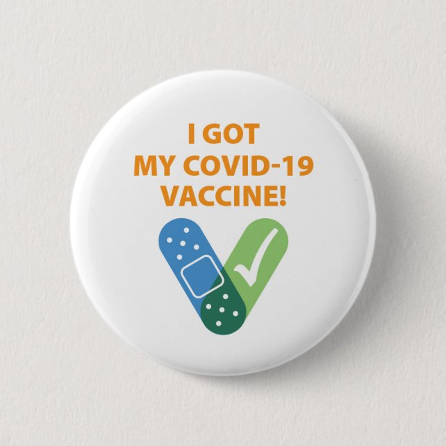 Band Aid Check I Got My Vaccine Button (Front)