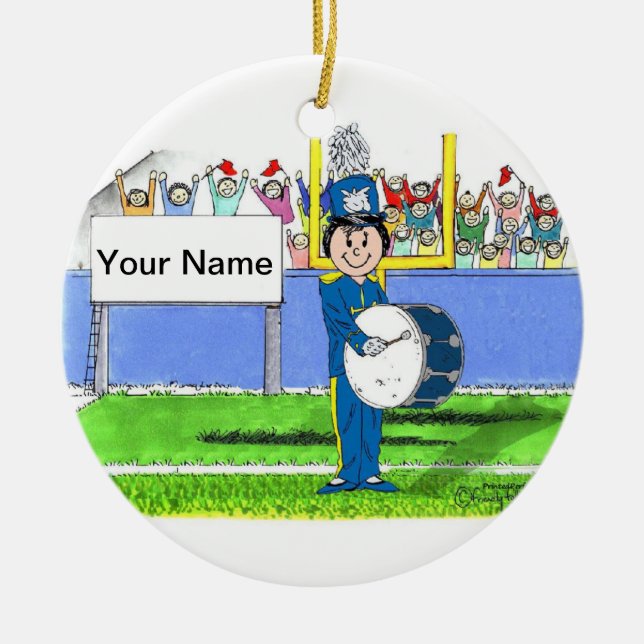 Band, Bass Drum - Female Ceramic Ornament (Front)