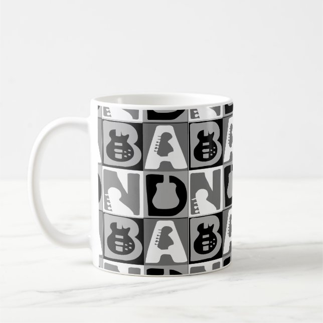 Band Blocks Blue Coffee Mug (Left)