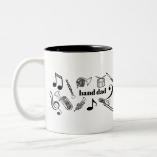 Band Dad- Mug- Black & White Two-Tone Coffee Mug
