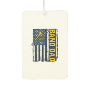 Band Dad Trombone American Flag Vintage Shirt Desi Air Freshener